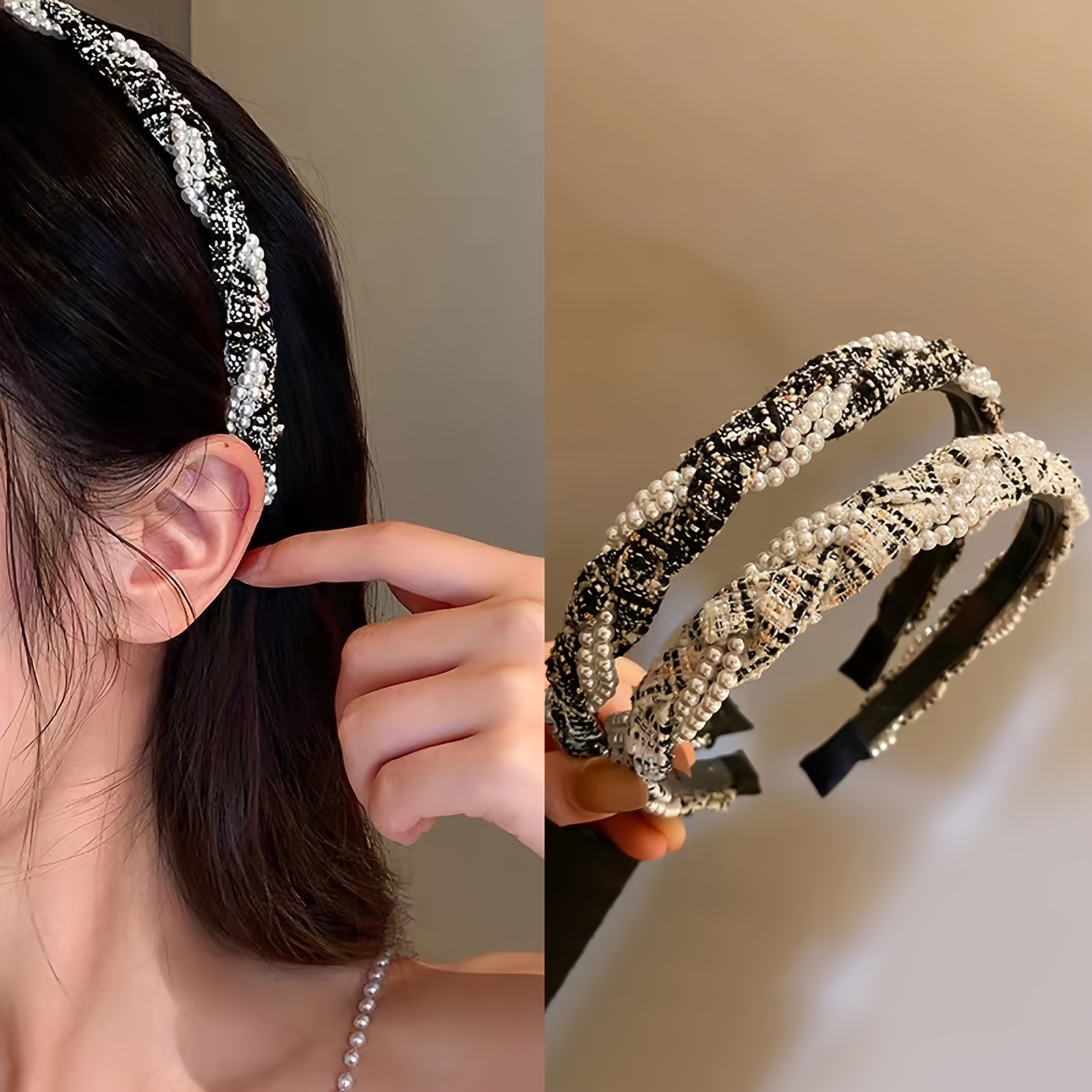 Elegant Faux Pearl Decorative Head Band Vintage Non Slip Temu Australia