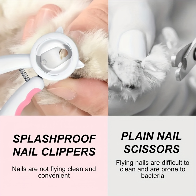 Pet Nail Clippers, Splash Resistant Dog And Cat Nail Clippers With