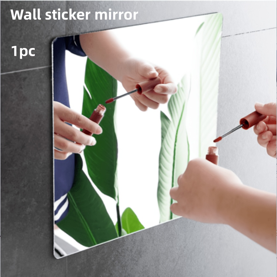 Square Mirror Wall Sticker Soft Mirror Wall Full length - Temu