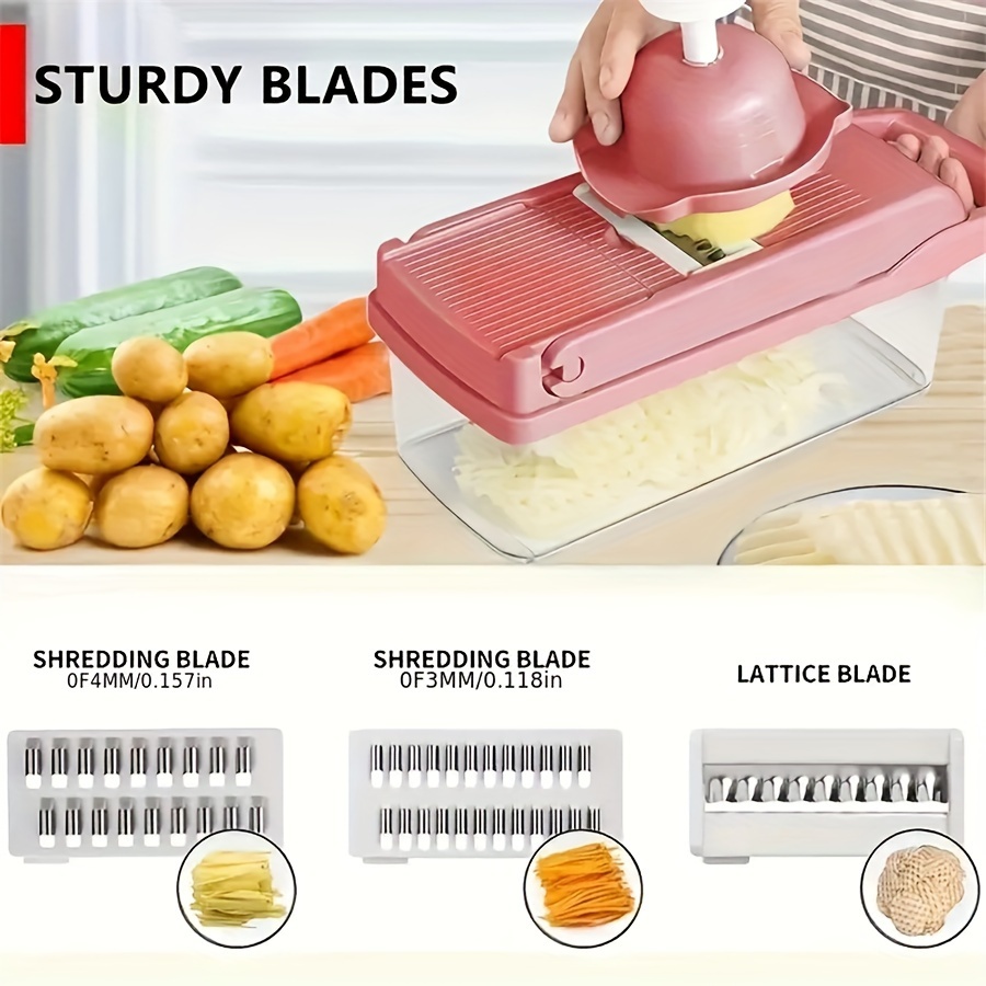 Vegetable Chopper, Multifunctional Fruit Slicer, Veggie Slicer, Vegetable  Slicer, Cutter With Container, Onion Mincer Chopper With Multiple  Interchangeable Blades, Household Potato Shredder, Kitchen Stuff, Kitchen  Gadgets - Temu