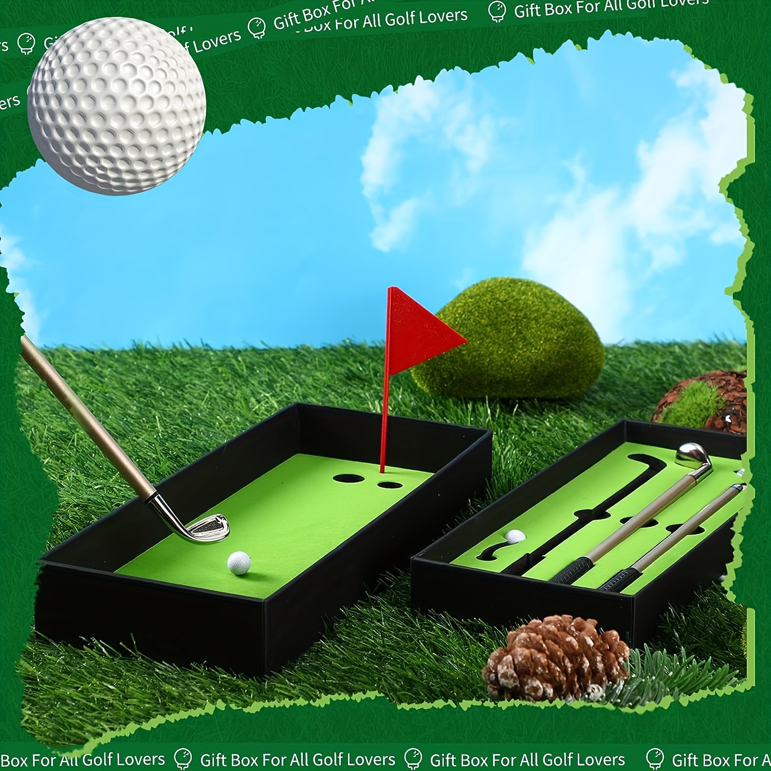 FGen 3PCS Stylos à Bille de Golf, Coffret Cadeau Mini Golf Club Stylo à  Bille, Souvenir