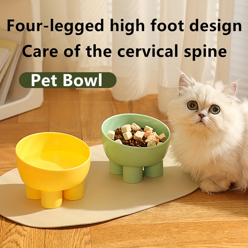 Elevated Cat Food Bowl With Neck Protection And Slanted - Temu