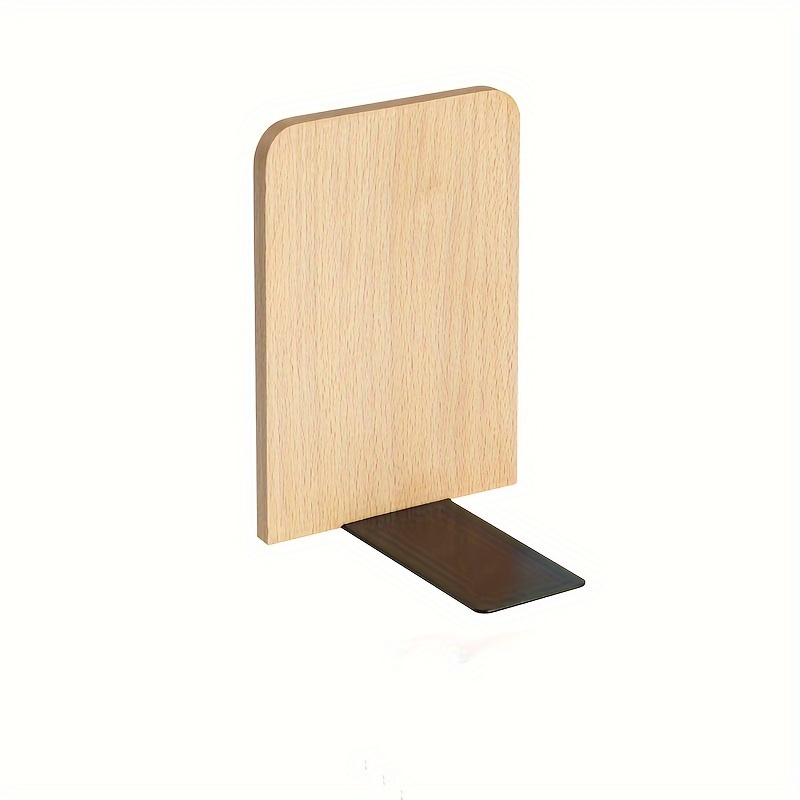 Solid Wood Book Stand - Elegant Desktop Bookshelf For Home And Office Use, Durable Iron Construction, Wooden Book Clip, Bookshelf