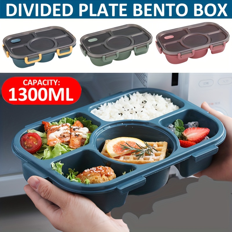 Bento Lunch Box 1300ml Leak Proof Bento Box With Sauce Jar 3 Compartments Lunch  Containers With Utensil Dishwasher Microwave Saf - Lunch Box - AliExpress