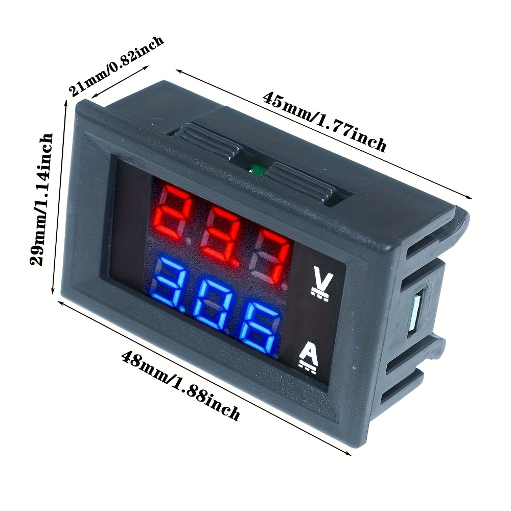  Voltímetro de amperios digital Pantalla LED Rojo y Verde  Medidor de Ampere AC 2 en 1 Panel multímetro Medidor de voltaje de doble  amperio Voltímetro Volt Amp Meter AC60-500V AC 0 ~