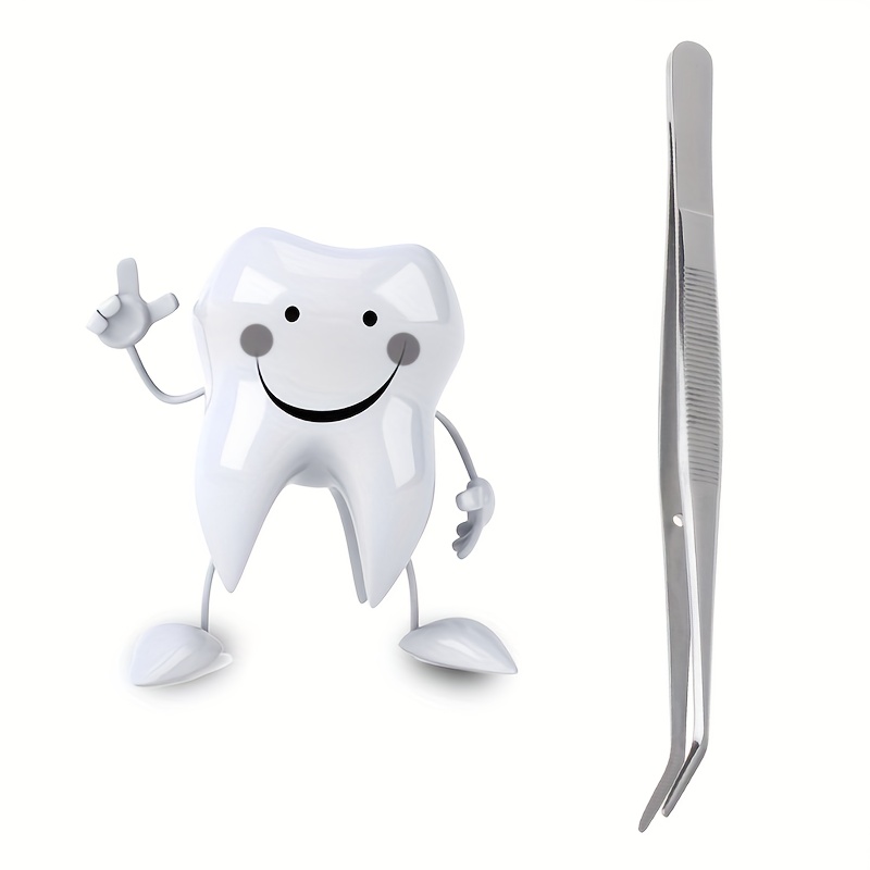 Stainless Steel Tweezers with Serrated Curved Tips