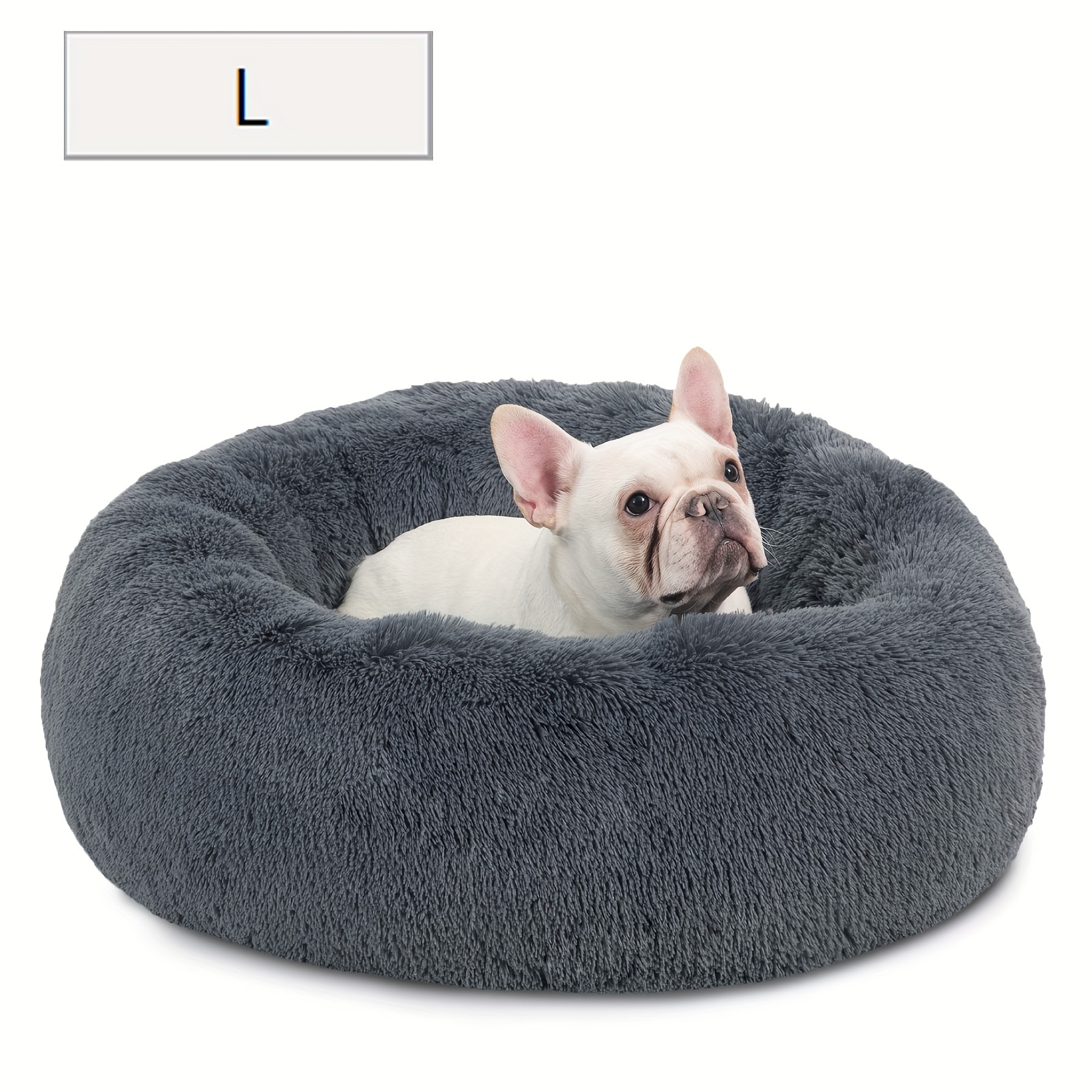 Small Calming Dogs Bed for Small Dogs Anti-Anxiety Machine Washable Fluffy  Luxury Anti-Slip Waterproof Mute Base Warming Cozy Soft Pet Puppy Round Bed