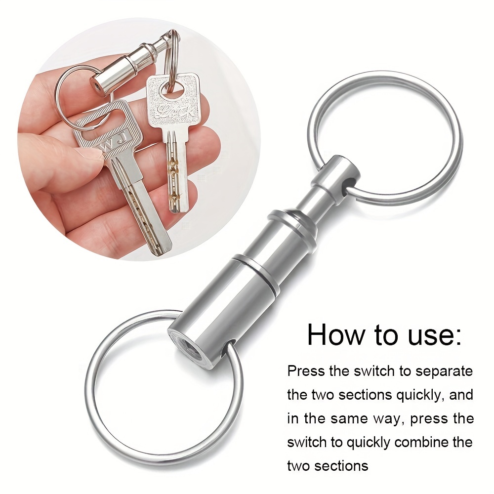 Detachable Key Ring Quick Release EDC Titanium Keyring Safe