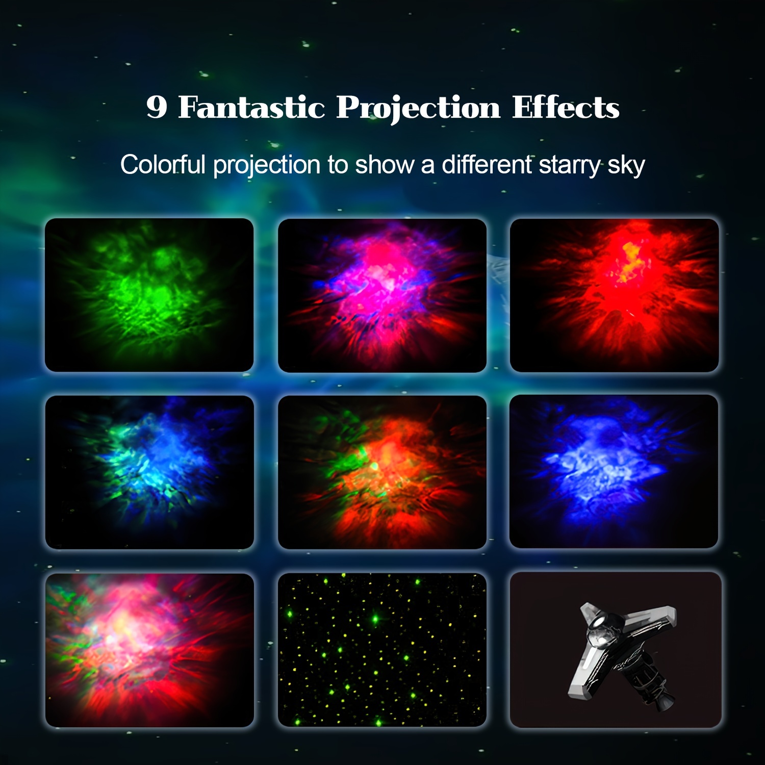 1 Proyector Estrellas Luz Nocturna Galaxia Lámpara Led Techo - Temu