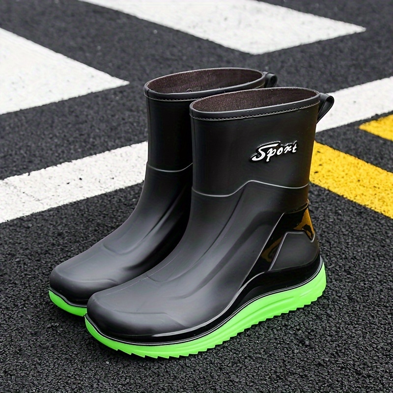 Mens Pvc Rain Boots Non Slip Wear Resistant Rain Shoes For Outdoor