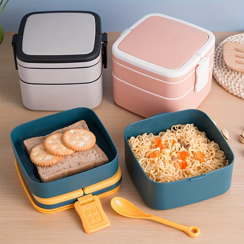 Portable Bento Lunch Box With Cutlery, Leakproof Reusable Plastic Bento Box,  Food Storage Containers For Students & Workers - Temu