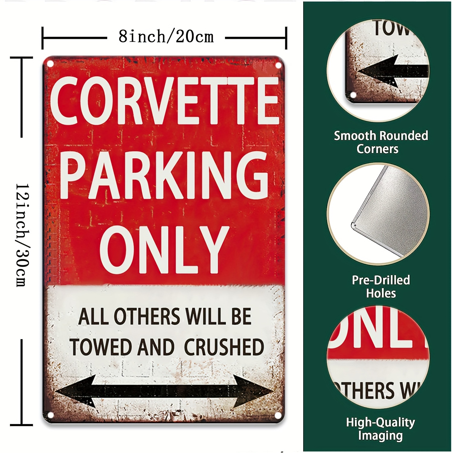 Corvette Gifts For Men, Vintage Garage Metal Signs Tin Corvette Sign Funny  Car Poster Room Accessories Man Cave Wall Art Decor Corvette Parking Only