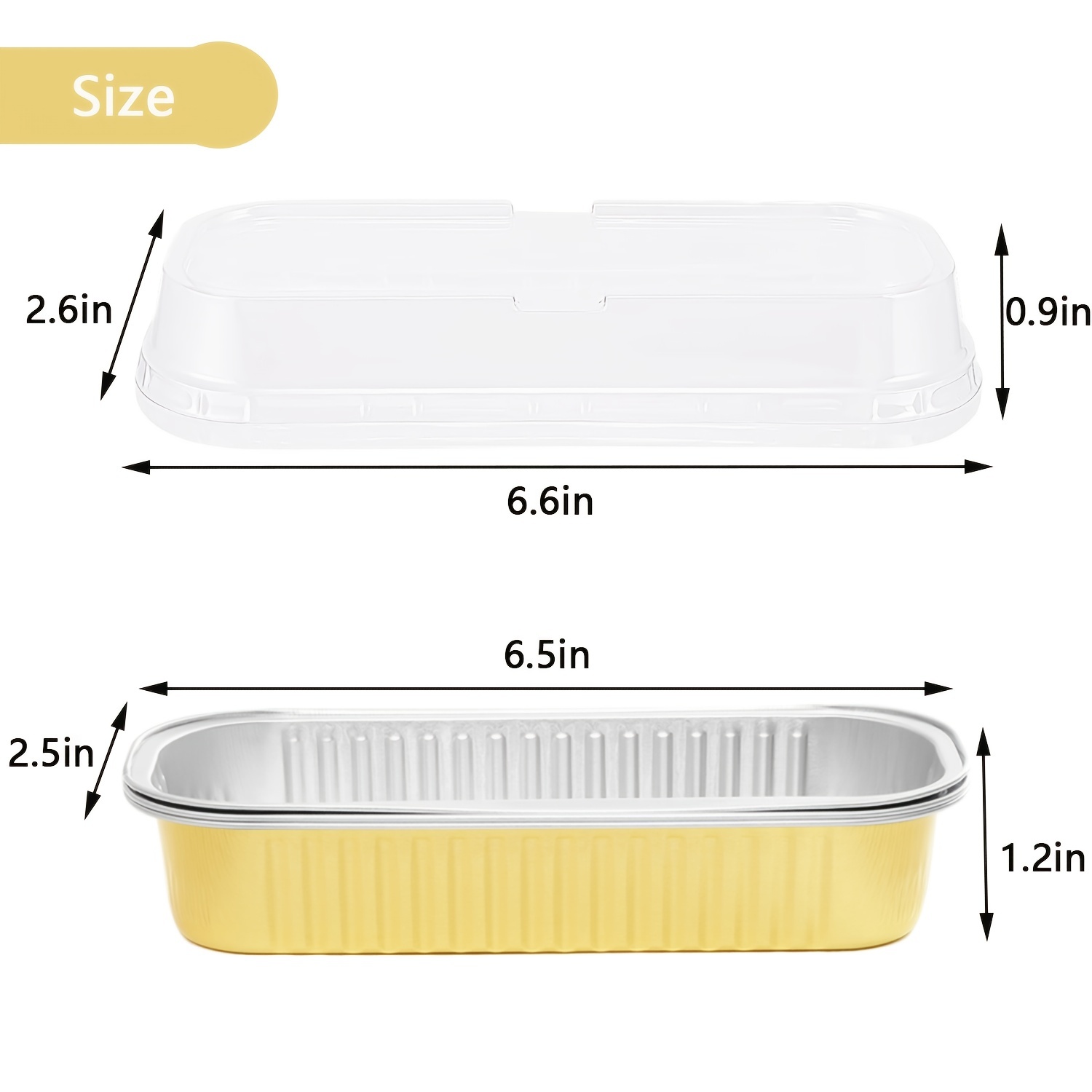 50Pack Disposable Mini Loaf Pans with Lids and Spoons, 6.8oz Rectangle  Baking Cups Mini Cake
