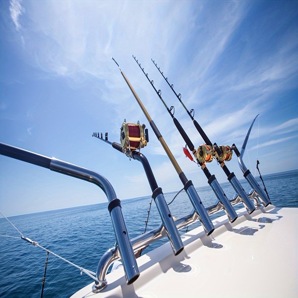 2pcs Stainless Steel Fishing Rod Holder, Marine Boat Fishing Pole Rack Clamp