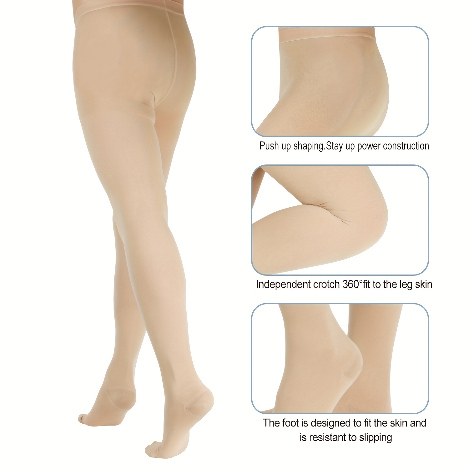 MD 15-20mmHg Women's Footless Compression Pantyhose Tights Medical
