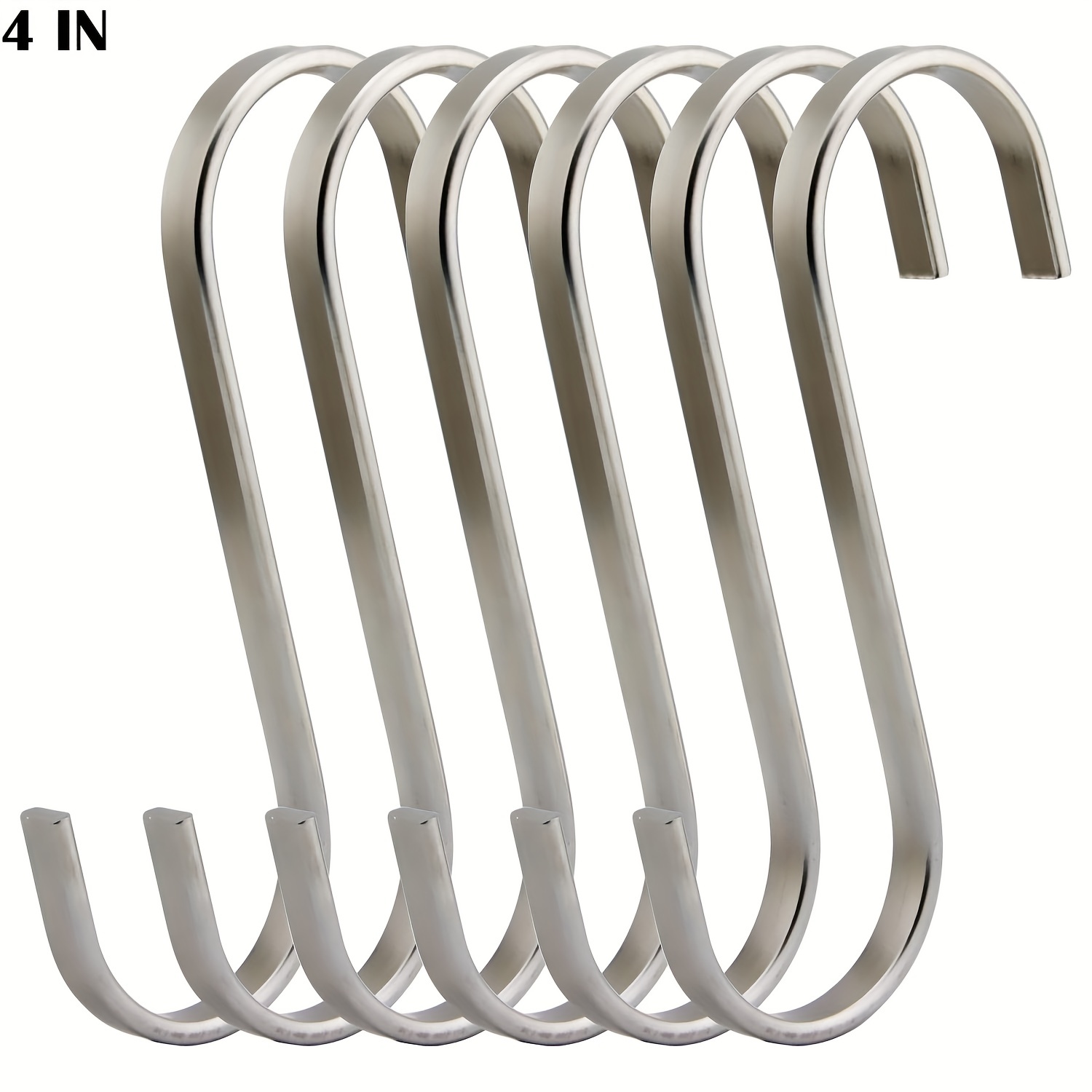 6pcs Double-Sided Stainless Steel S Hook for Hanging Clothes, Cookers,  Toiletries - Versatile Kitchen, Bathroom, Bedroom, and Office Storage  Solution