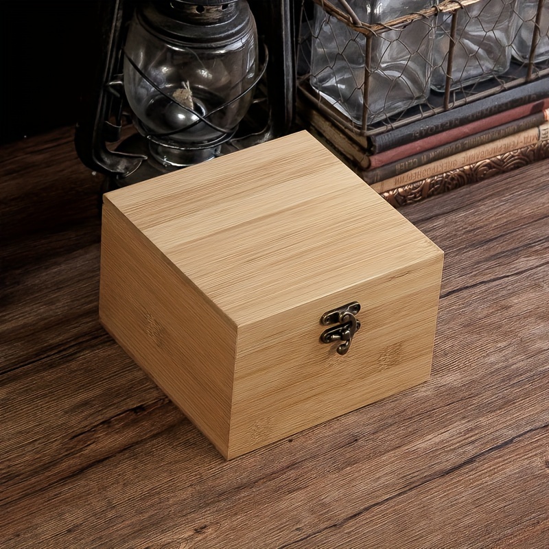 Small Wooden Box Bamboo Wood Box For Crafts Diy Wooden Box - Temu