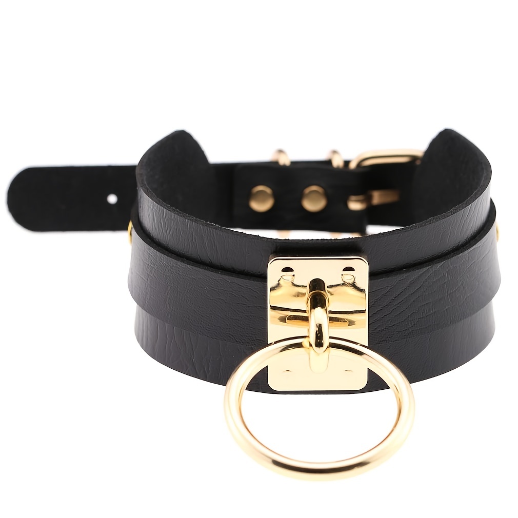 Women's Punk Harajuku Leather Ring Sleeve Shooting O shaped - Temu