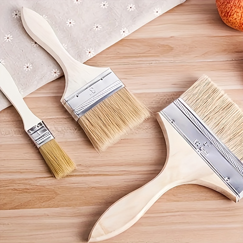 Paint Brush In Multiple Sizes Natural Bristle Paintbrush For - Temu