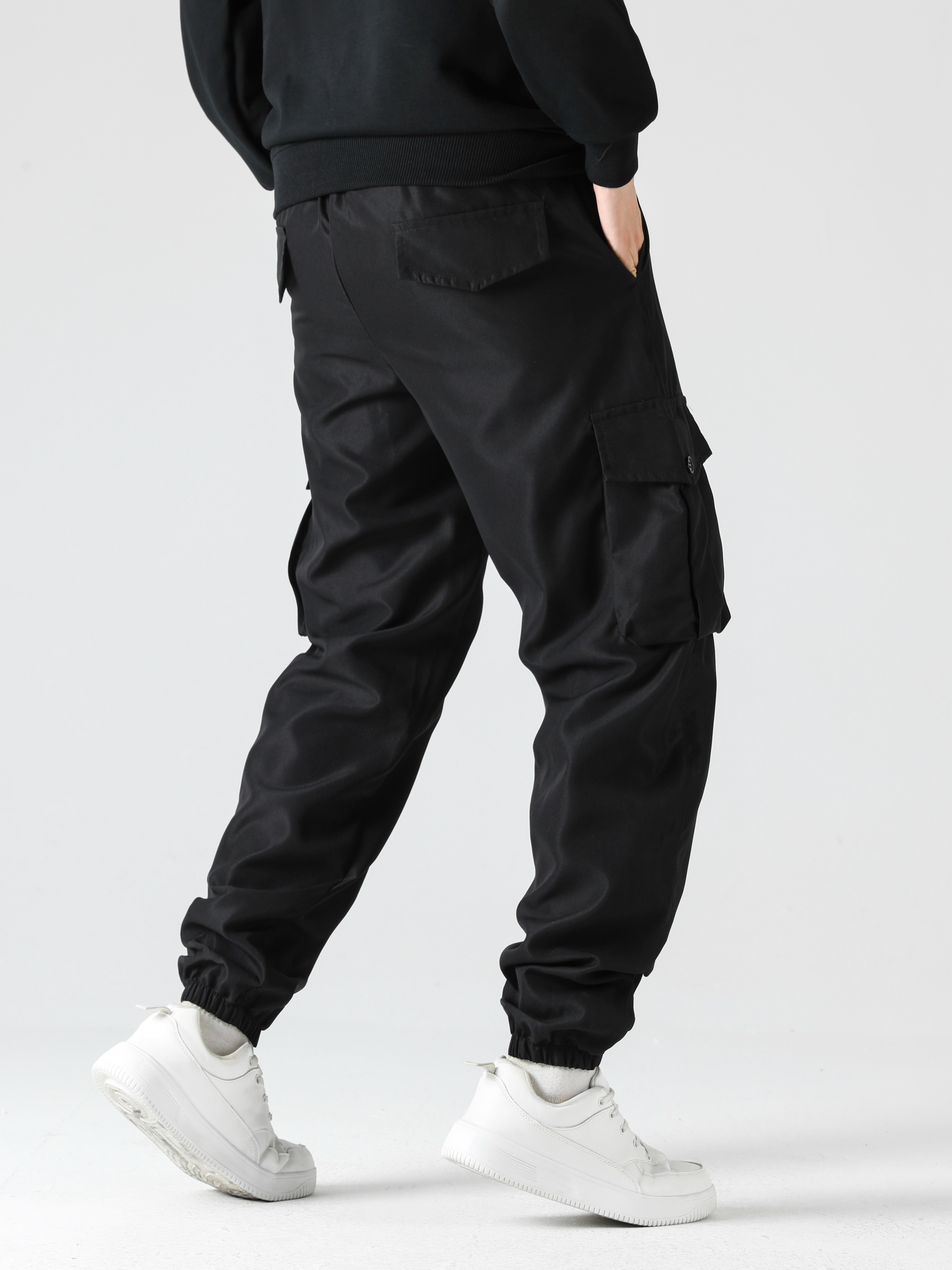 Men's Stylish Solid Cargo Jogger Pockets Causal Breathable - Temu