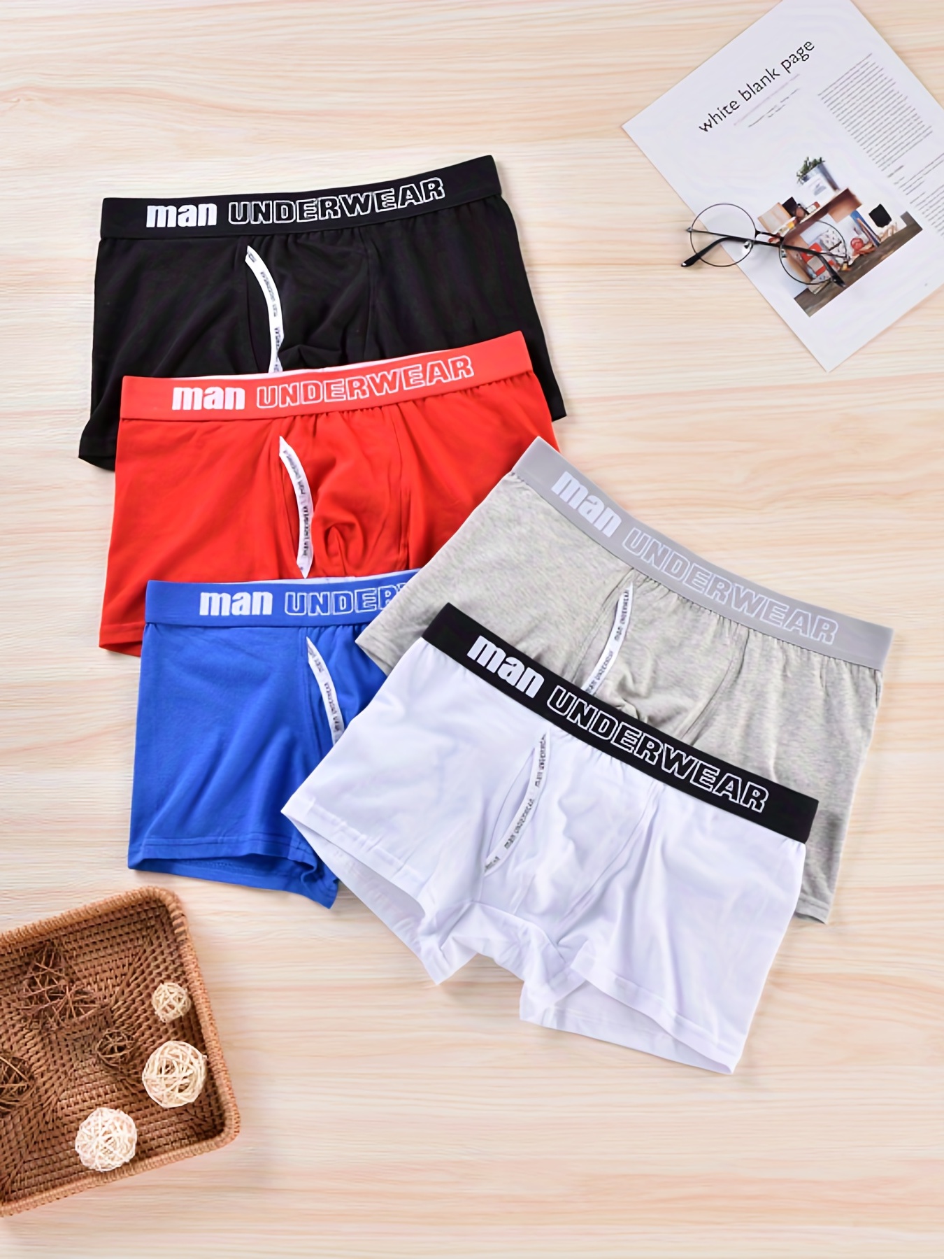 4-Pack Solid Colorful Mature Boxers Breathable Cotton Boys Men Underwear -  China Underwear and Boxers price