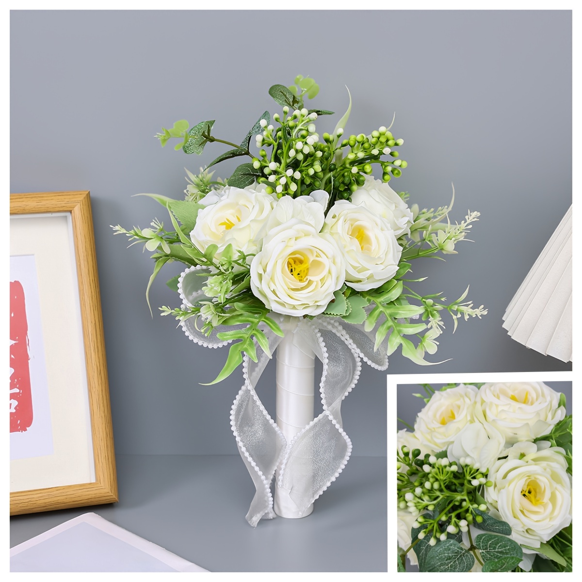 1pc Bouquet Sposa Simulazione Fiori Romantici Estetica - Temu Italy