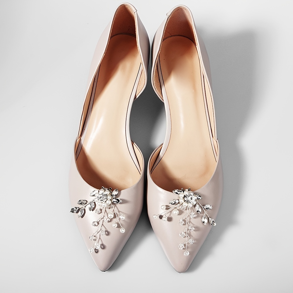 Crystal Pearl Rhinestone Shoe Clips for Wedding Party