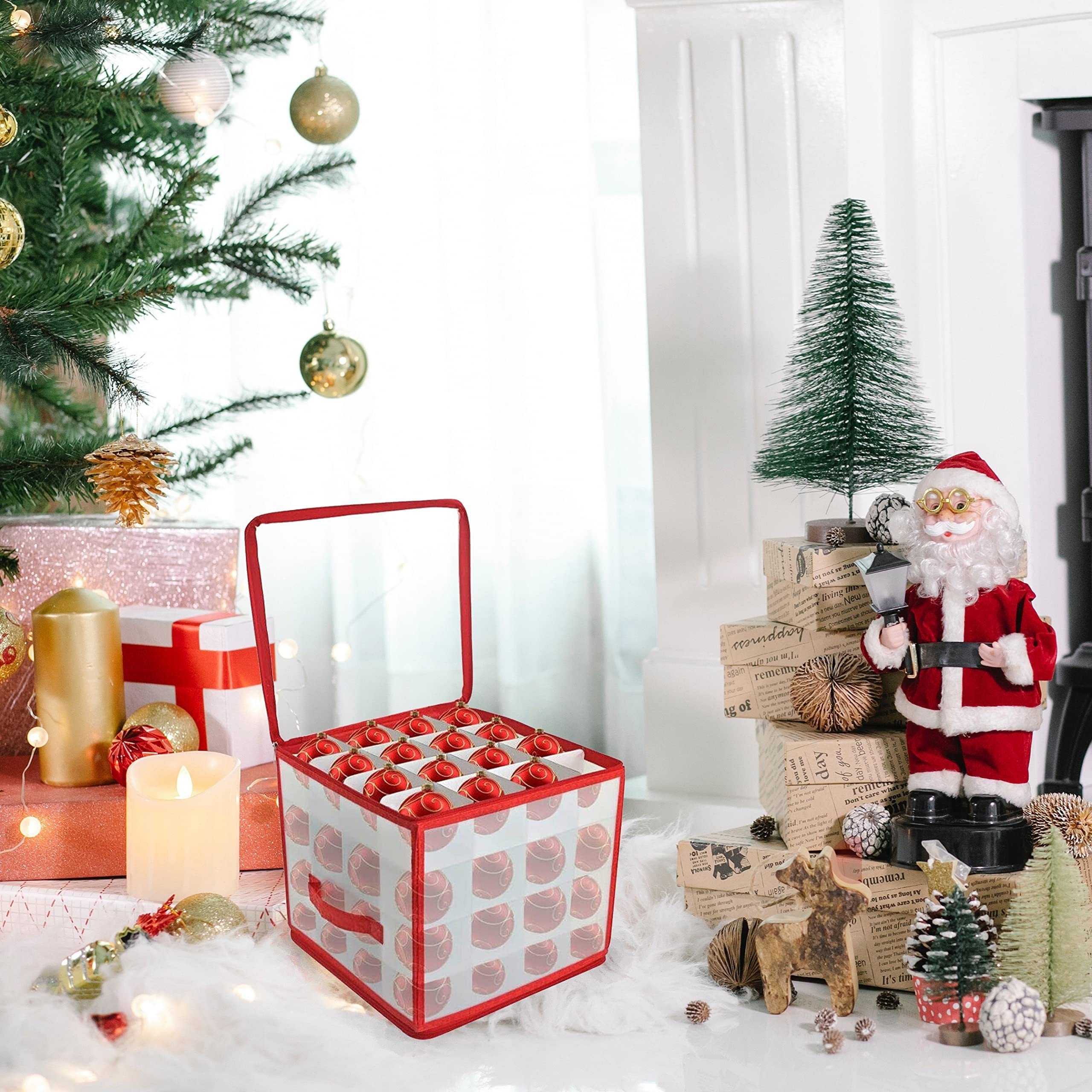  Sattiyrch Plastic Underbed Christmas Ornament Storage