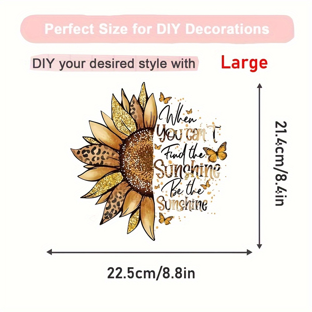 Sunflower Pastoral On Transfers Patches Heat Transfer Iron Patches Heat Transfer Stickers For Diy Art Craft Clothing Fabric Decor