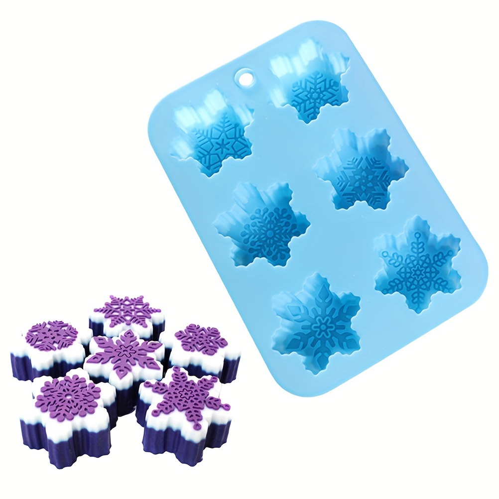 6-snowflake Chocolate Molds Soap Silicone Ice Tray Cake Jelly