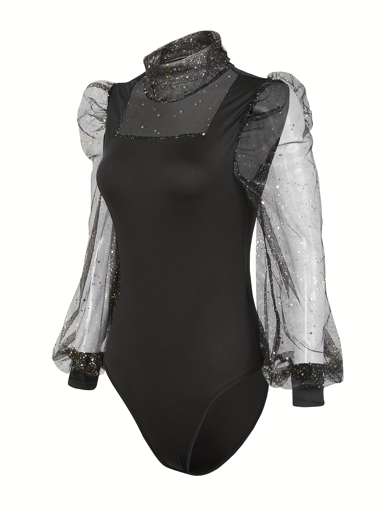 Illusion Leotard: Black