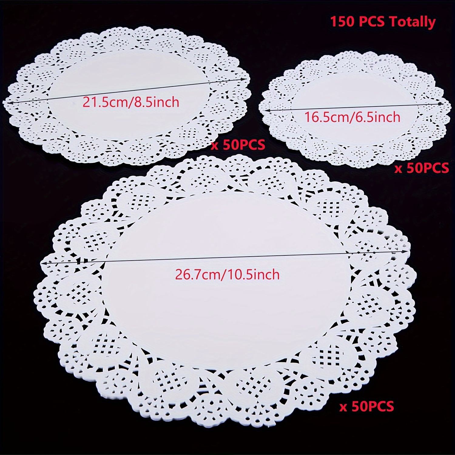 Paper Doilies Assorted Sizes Doilies For Food Disposable - Temu