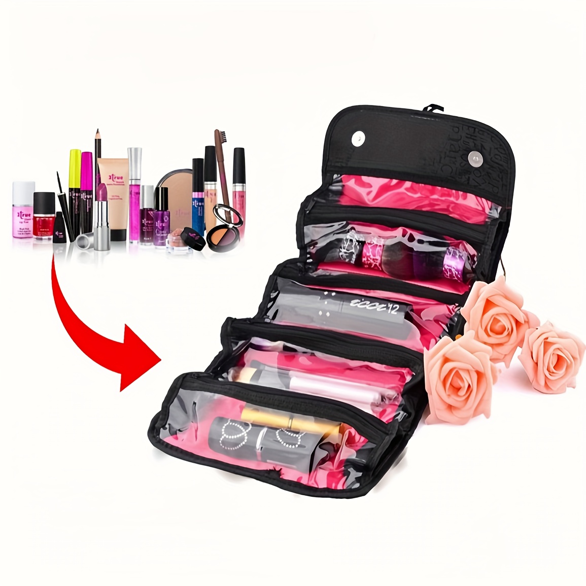 roll up travel makeup bag