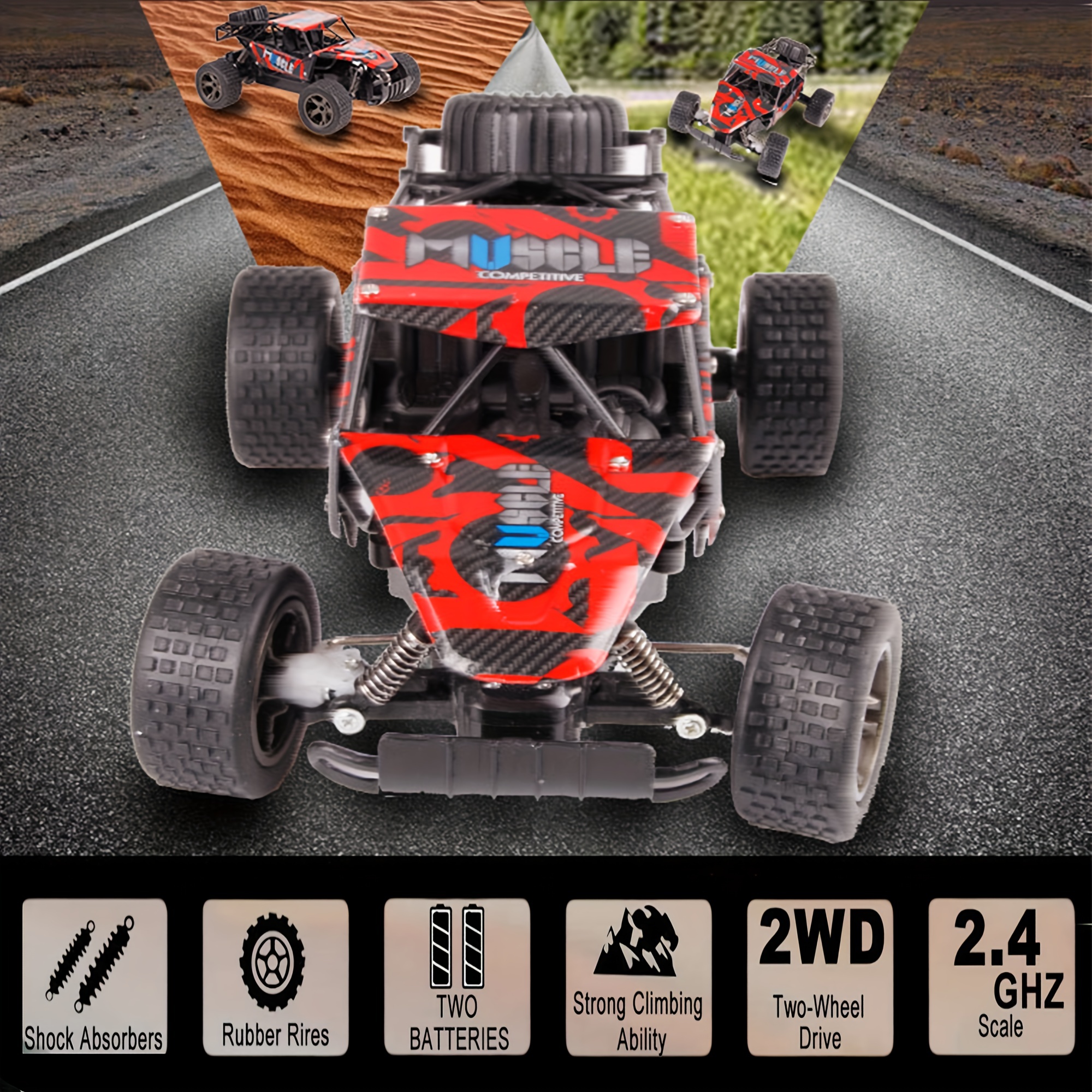 Ferngesteuertes Rallye-Auto Braun 2.4G 1:18 35 km/h Speed Control, Spielzeug \ R/C Spielzeug