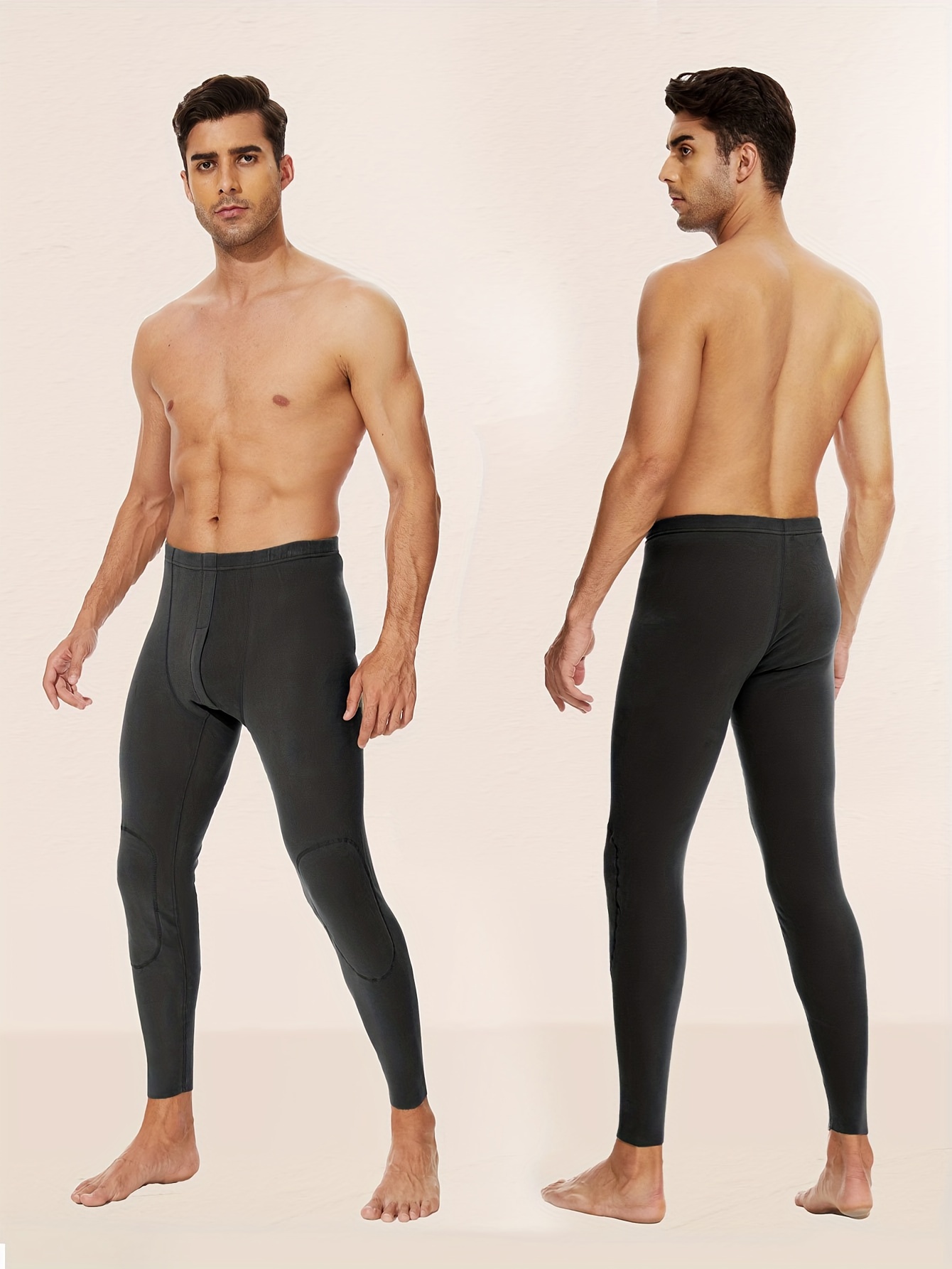  Pantalones térmicos para hombre, cintura elástica