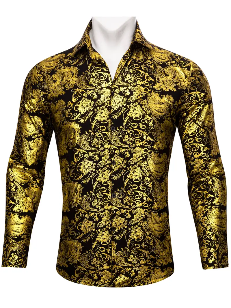 black and gold mens dress shirt