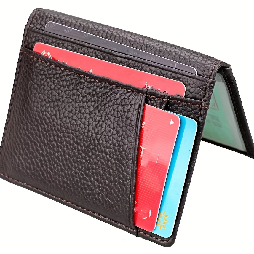 Ultra Thin Cow Leather Wallet Anti Theft Men's Card Bag Real Leather Wallet