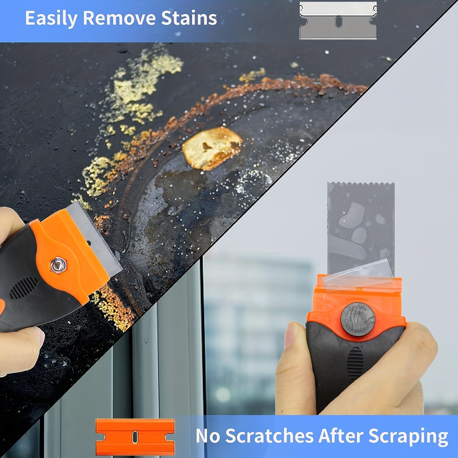 Razor Blade Scraper Tool Set Bidirectional Plastic Scrapers - Temu