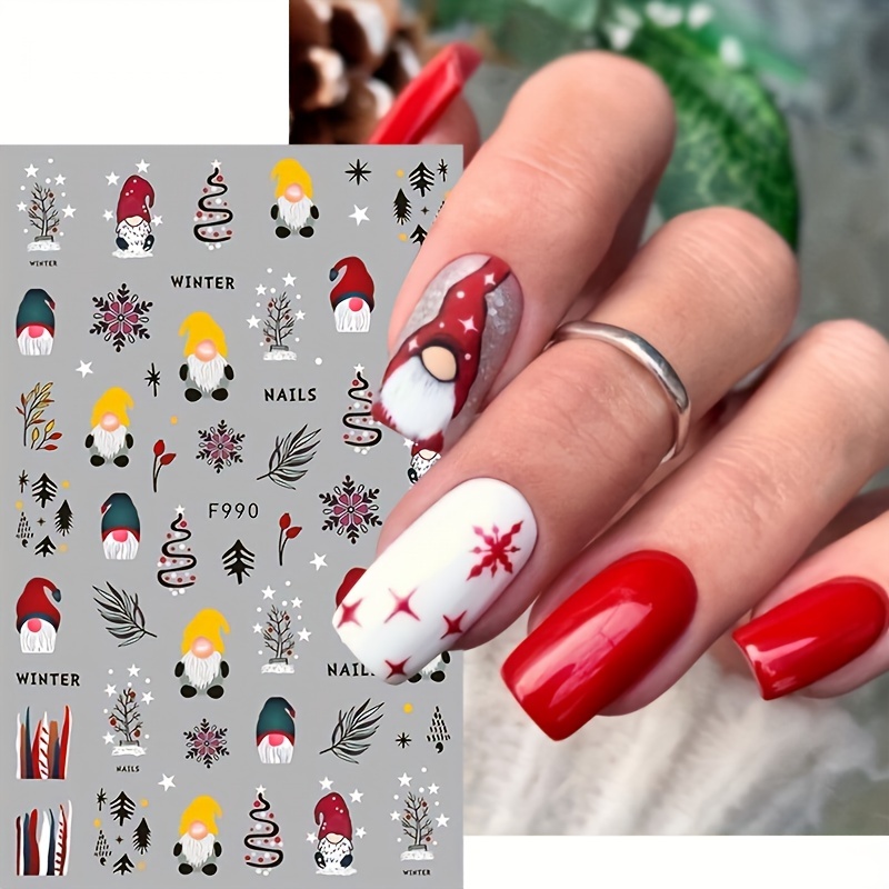 5d Embossed Glitter Christmas Nail Art Stickers,santa Claus Snowflake Elk  Christmas Tree Design Nail Art Decals Diy Nail Salons,self Adhesive Cartoon  Nail Art Supplies Women And Girls - Temu