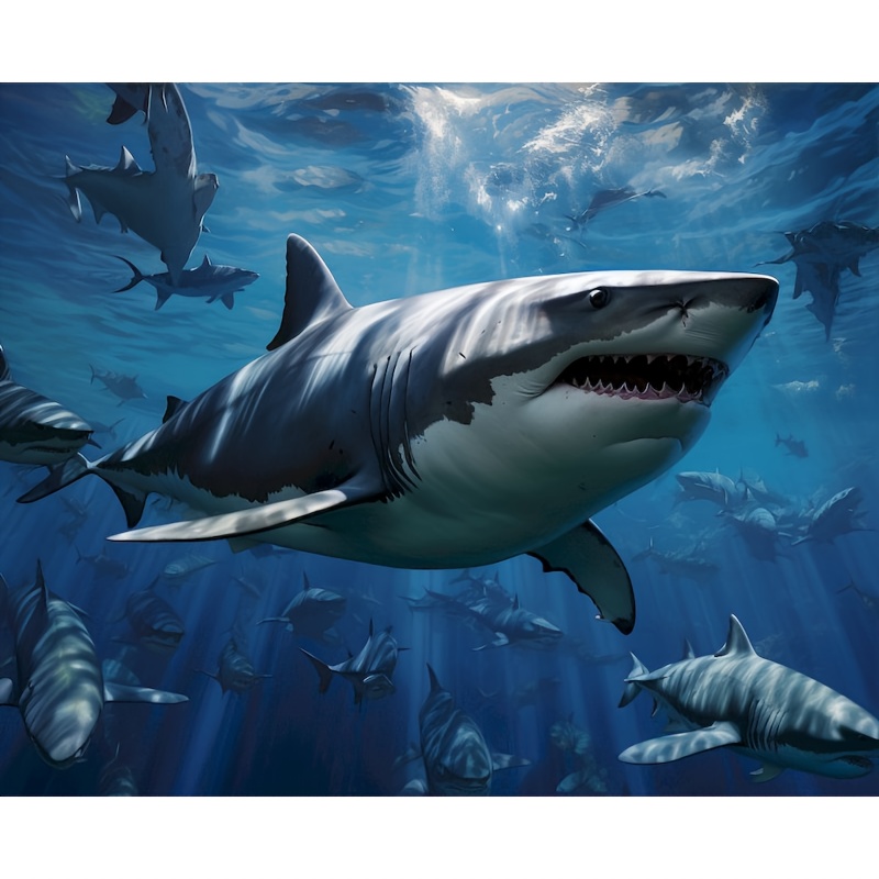 1 Juego Pintura Diamante Adultos Ocean Overlord – Tiburón - Temu Chile