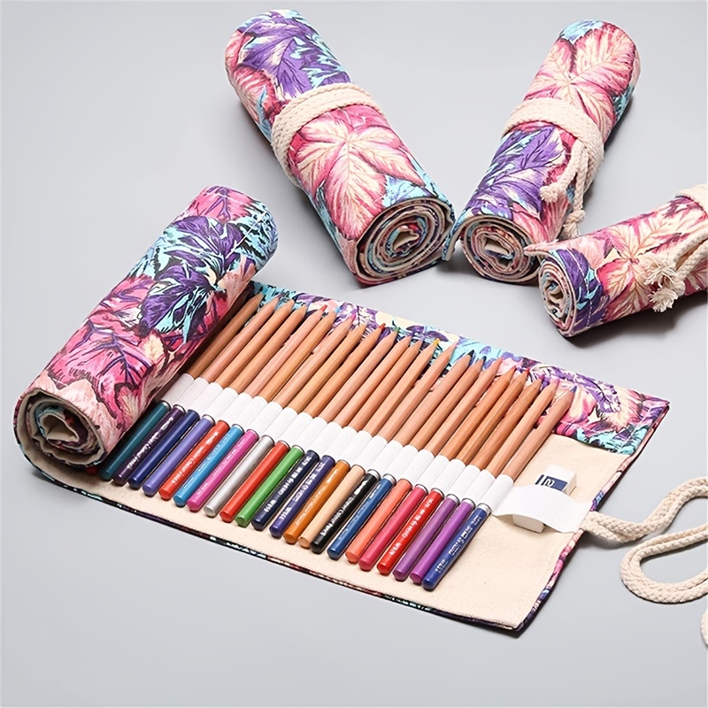 Colored Pencils With Case Roll Pencil Bag Colored Pencil Kit Brush