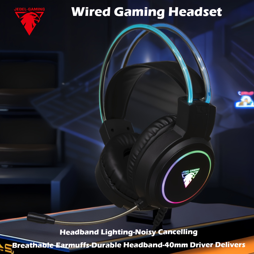 Magegee Over ear Gaming Headset Auriculares Cable Micrófono - Temu