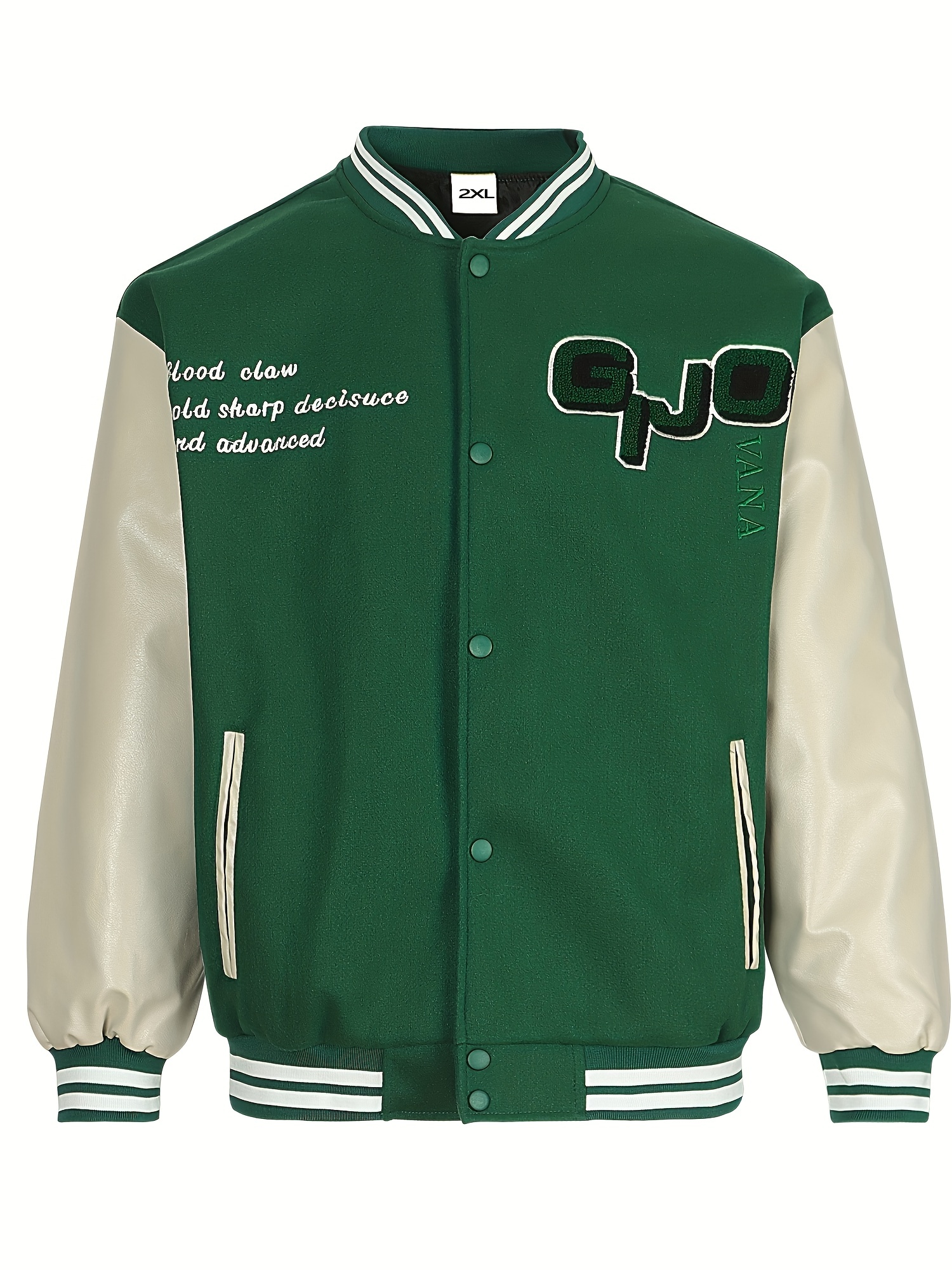 Plus Size Mens Stitching Letter Embroidery Baseball Jacket Clothes