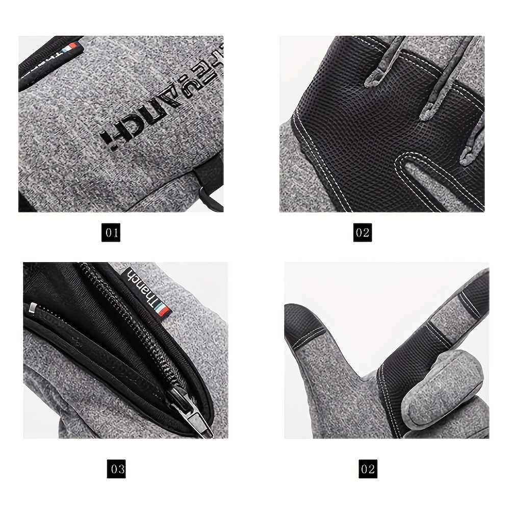 Windproof Waterproof Touch Screen Mittens for Winter Outdoor