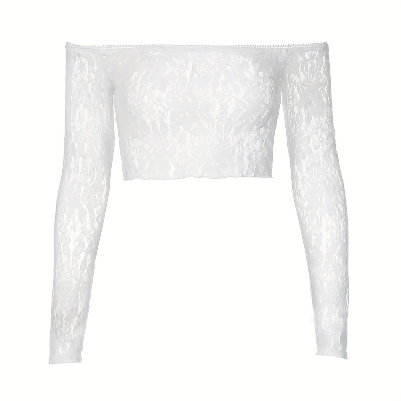 sheer off the shoulder crop top