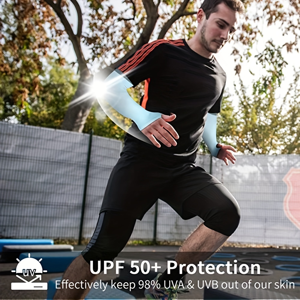 5 Colors) Uv Protection Arm Sleeves Thumb Hole Sports - Temu Canada