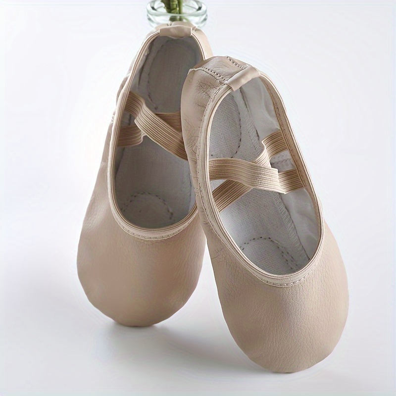 Elegantes Zapatos Ballet Color Sólido Niñas Zapatos Baile - Temu