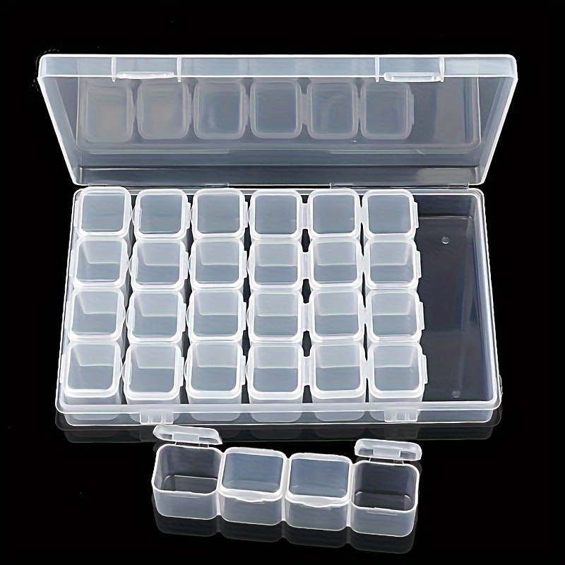 Plastic Organiser Storage Box 28 Removable Grids Compartment - Temu