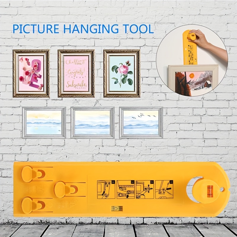 Picture Hanging Tool With Level Easy Frame Picture Hanger Wall Hanging Kit  (yellow Hanging Tool)