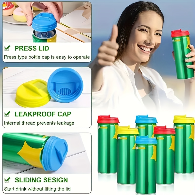 Beverage Can Covers Reusable Leakproof Drink Can Lids - Temu